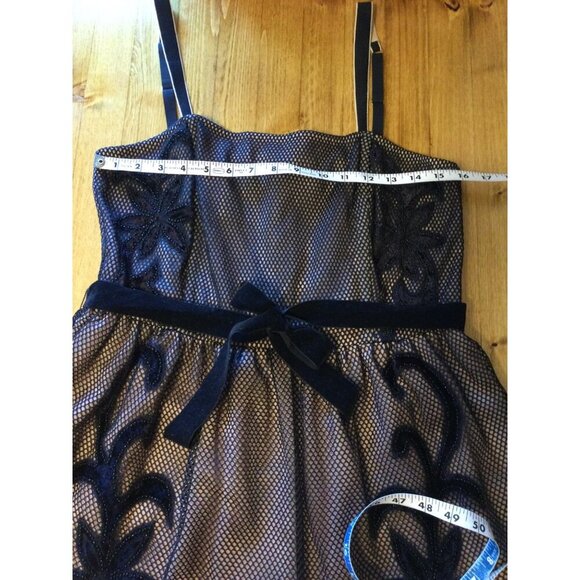 ASOS Embroidered Mesh Overlay Bustier Dress Black Whimsigoth Fairygrunge 12 - Picture 10 of 14